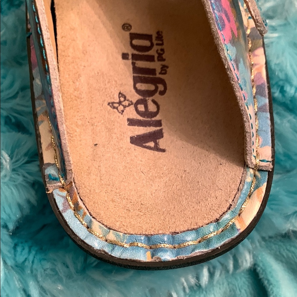 Alegria Floral Blue Mary Jane Clogs - Picture 6 of 8